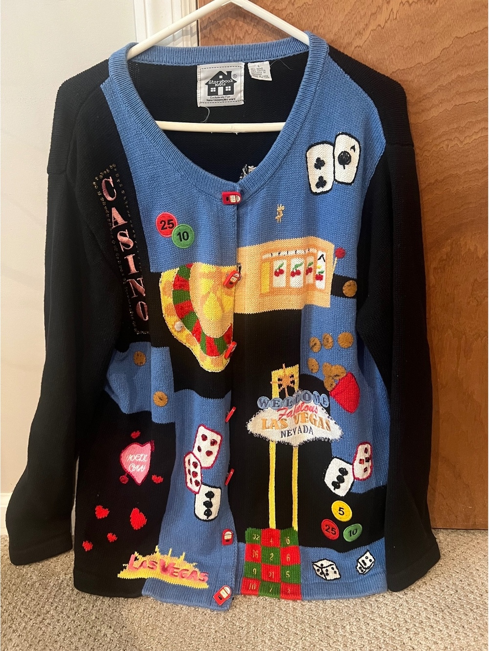 Vintage Embroidered Las Vegas Casino Cardigan